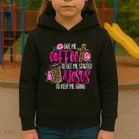 Coffee And Jesus Misses Plus Size Teacher Kids Hoodie thumb 3