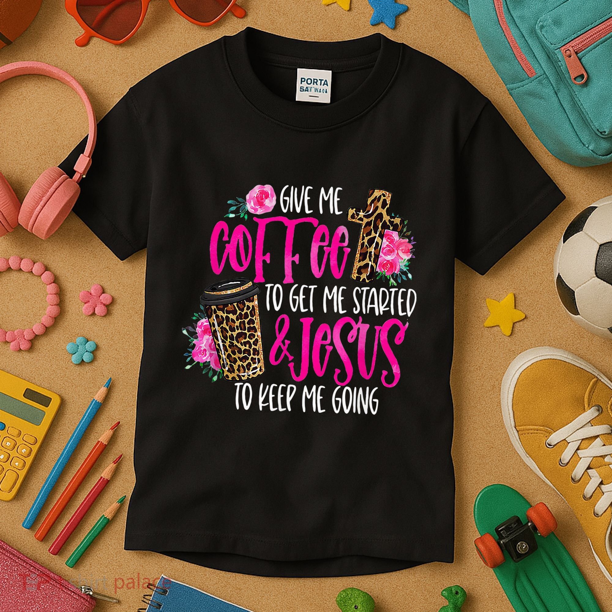 Coffee And Jesus Misses Plus Size Teacher Kids T-Shirt