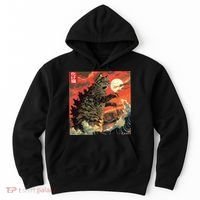 Catzilla Attacking Japan Funny Cute Cat Anime Style Hoodie thumb 0