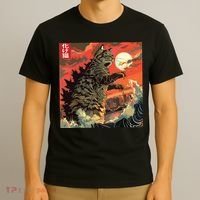 Catzilla Attacking Japan Funny Cute Cat Anime Style T-Shirt thumb 3