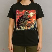 Catzilla Attacking Japan Funny Cute Cat Anime Style T-Shirt thumb 4
