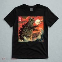Catzilla Attacking Japan Funny Cute Cat Anime Style T-Shirt thumb 5