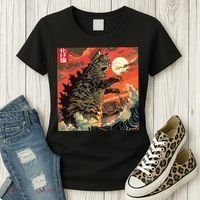 Catzilla Attacking Japan Funny Cute Cat Anime Style Women's T-Shirt thumb 3