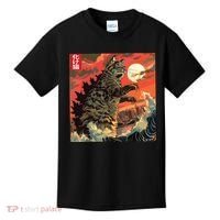Catzilla Attacking Japan Funny Cute Cat Anime Style Kids T-Shirt thumb 0