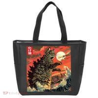 Catzilla Attacking Japan Funny Cute Cat Anime Style Tote Bag thumb 0