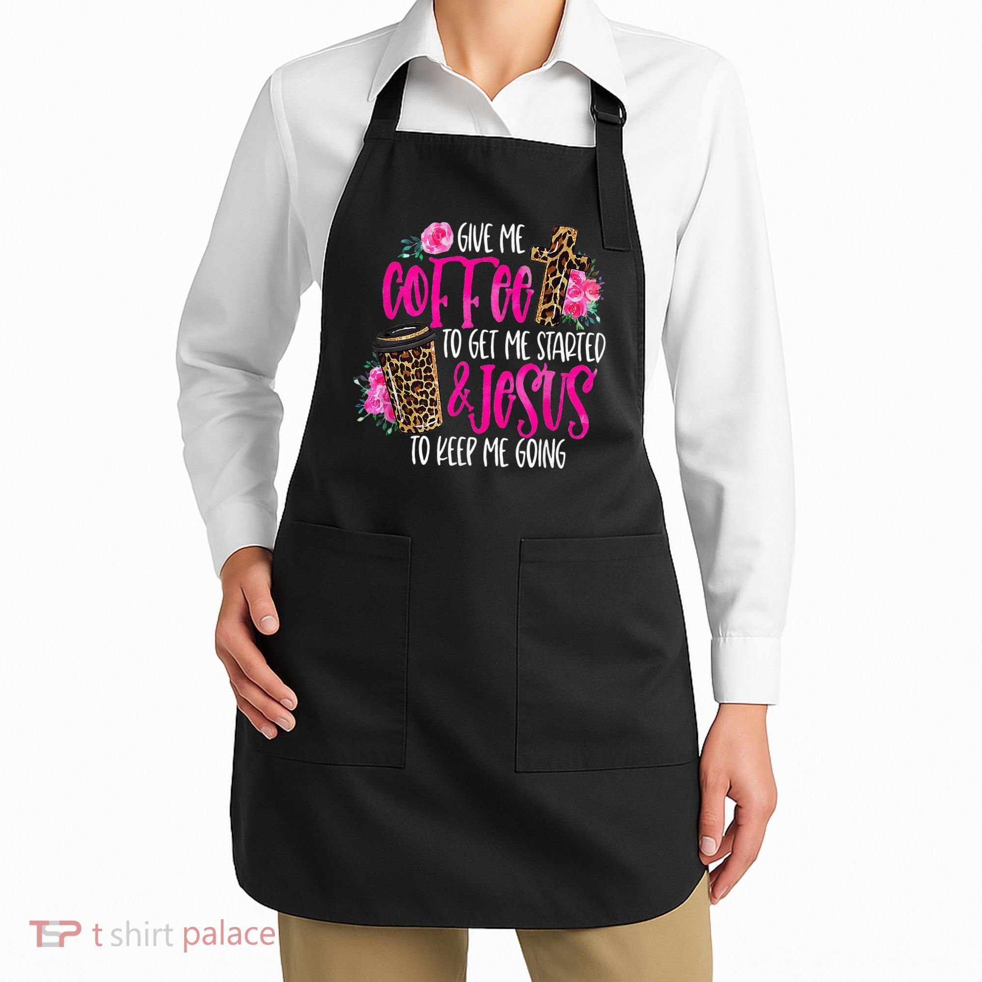 Coffee And Jesus  Womens Misses Unisex Plus Size Teacher Apron