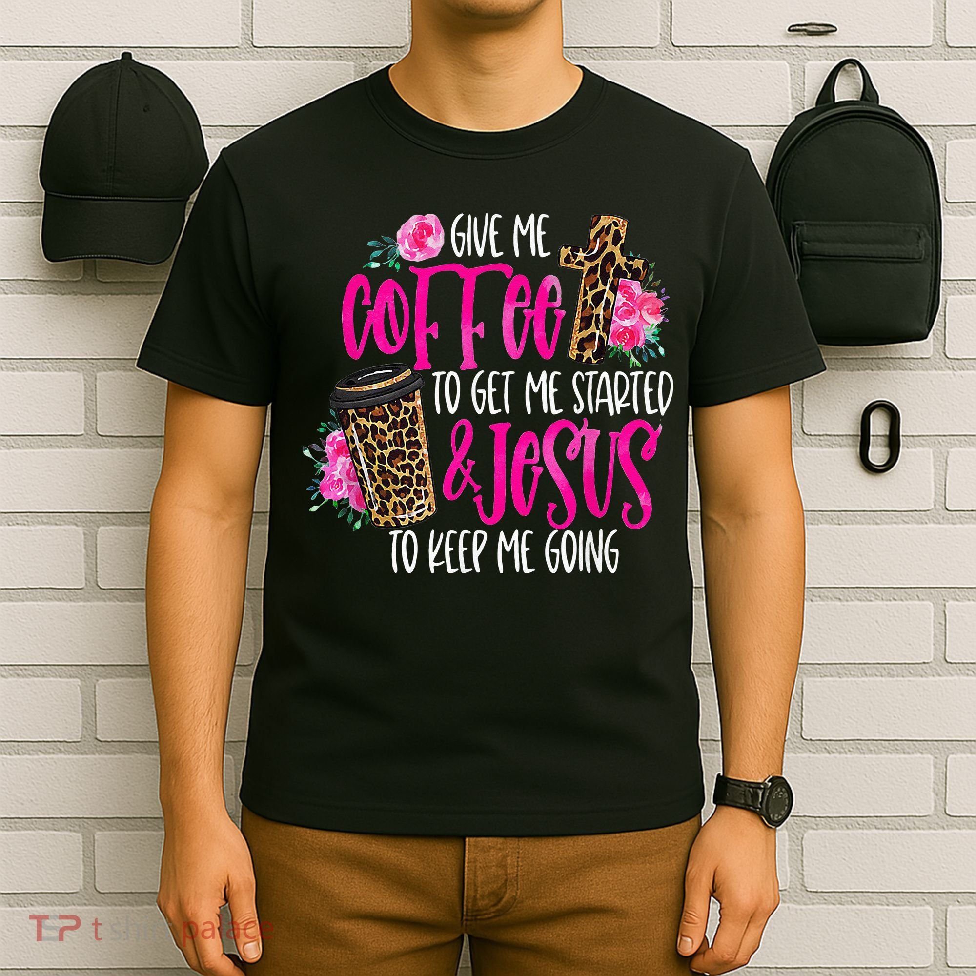 Coffee And Jesus  Womens Misses Unisex Plus Size Teacher T-Shirt