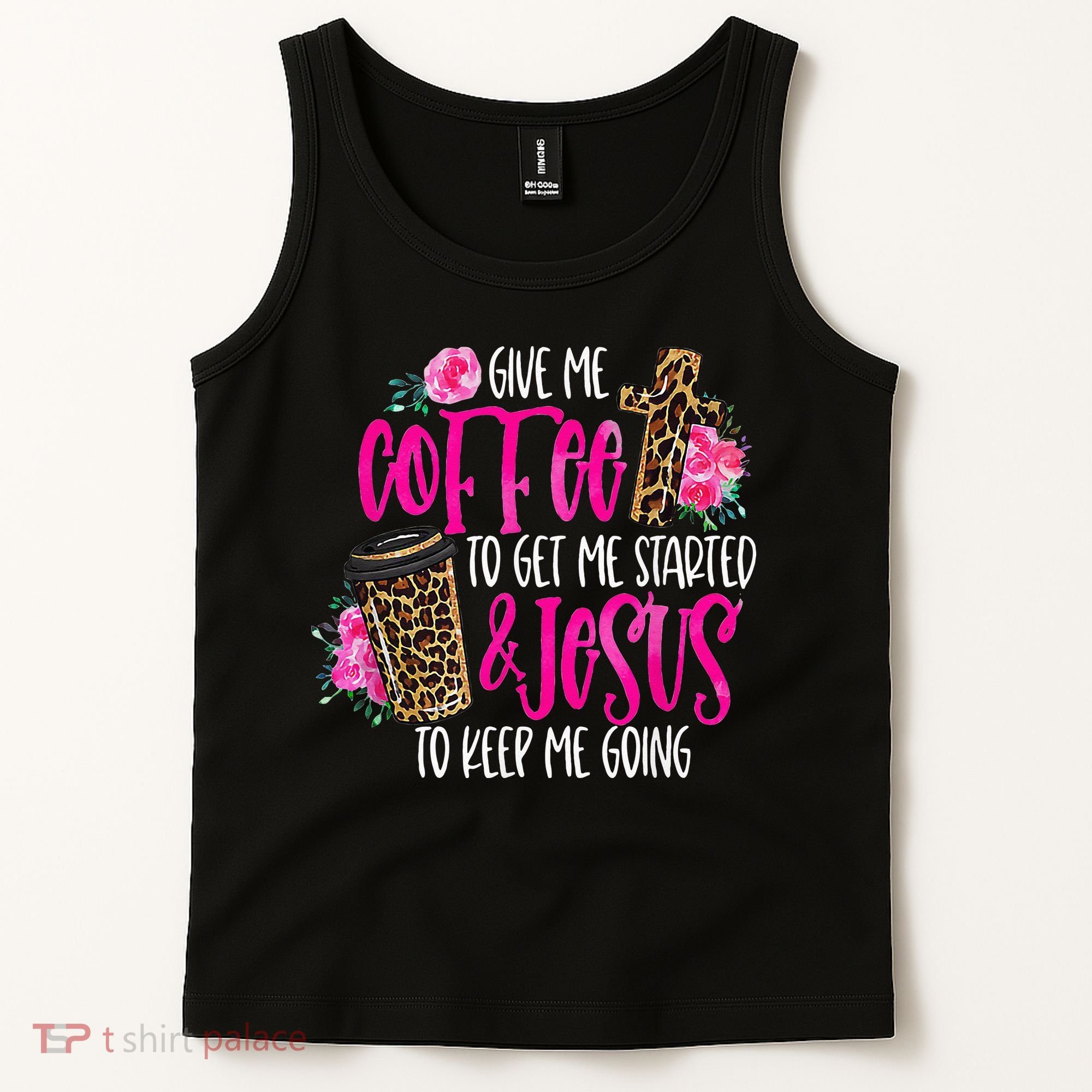 Coffee And Jesus  Womens Misses Unisex Plus Size Teacher Tank Top