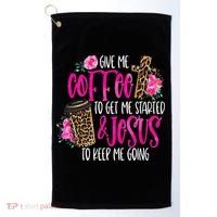 Coffee And Jesus  Womens Misses Unisex Plus Size Teacher Golf Towel thumb 0