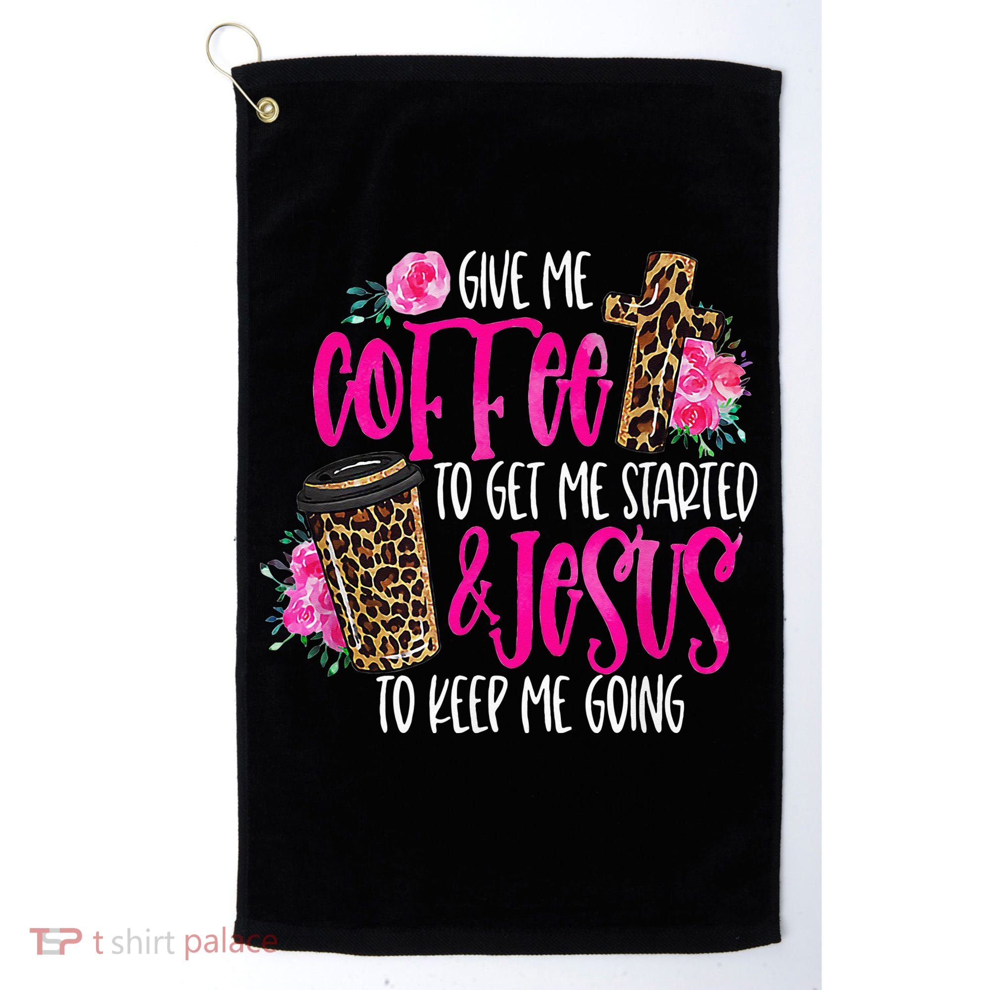 Coffee And Jesus  Womens Misses Unisex Plus Size Teacher Golf Towel