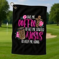 Coffee And Jesus  Womens Misses Unisex Plus Size Teacher Golf Towel thumb 1