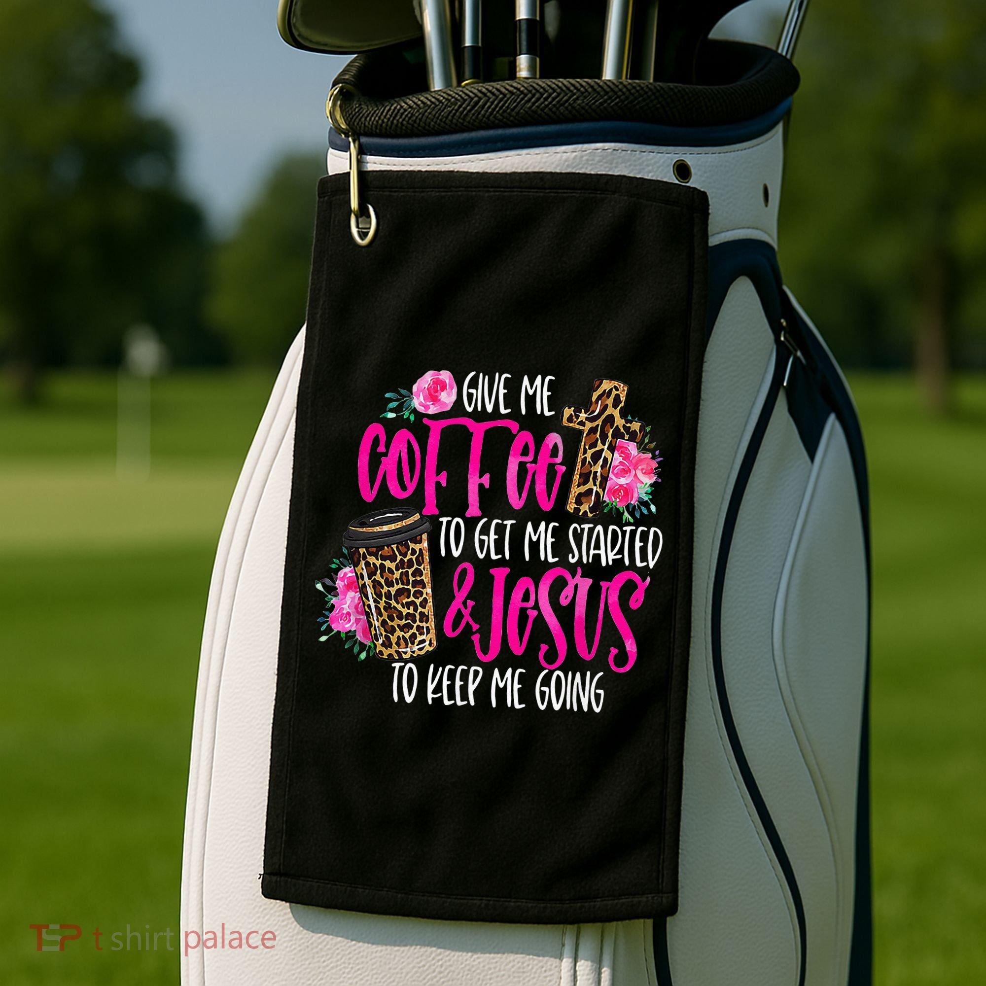 Coffee And Jesus  Womens Misses Unisex Plus Size Teacher Golf Towel
