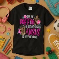 Coffee And Jesus  Womens Misses Unisex Plus Size Teacher Kids T-Shirt thumb 3