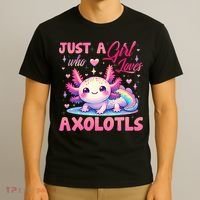 Cute Axolotl Just A Girl Who Loves Axolotls 2 T-Shirt thumb 3