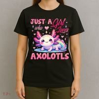 Cute Axolotl Just A Girl Who Loves Axolotls 2 T-Shirt thumb 4