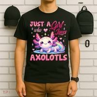 Cute Axolotl Just A Girl Who Loves Axolotls 2 T-Shirt thumb 6