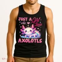 Cute Axolotl Just A Girl Who Loves Axolotls 2 Tank Top thumb 3