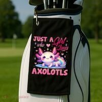 Cute Axolotl Just A Girl Who Loves Axolotls 2 Golf Towel thumb 2
