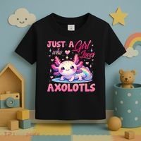 Cute Axolotl Just A Girl Who Loves Axolotls 2 Toddler T-Shirt thumb 3
