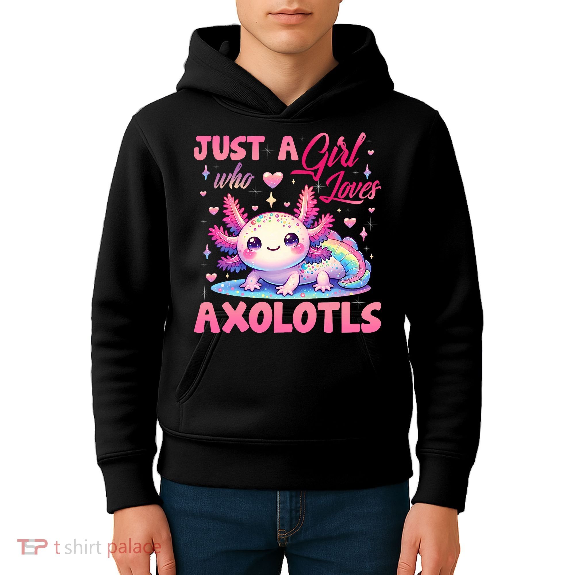 Cute Axolotl Just A Girl Who Loves Axolotls 2 Kids Hoodie