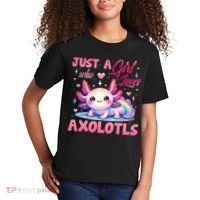 Cute Axolotl Just A Girl Who Loves Axolotls 2 Kids T-Shirt thumb 2