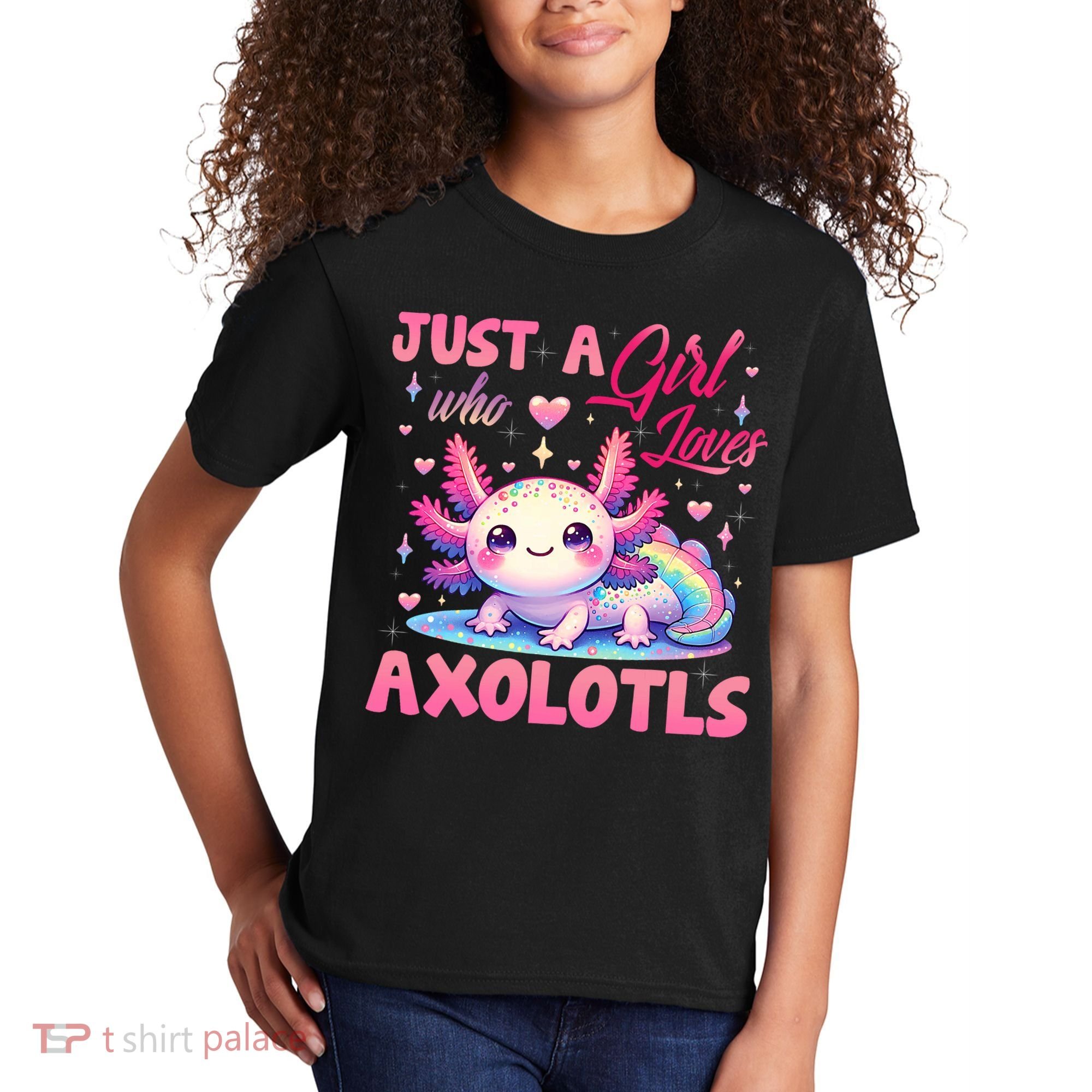 Cute Axolotl Just A Girl Who Loves Axolotls 2 Kids T-Shirt