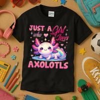 Cute Axolotl Just A Girl Who Loves Axolotls 2 Kids T-Shirt thumb 3