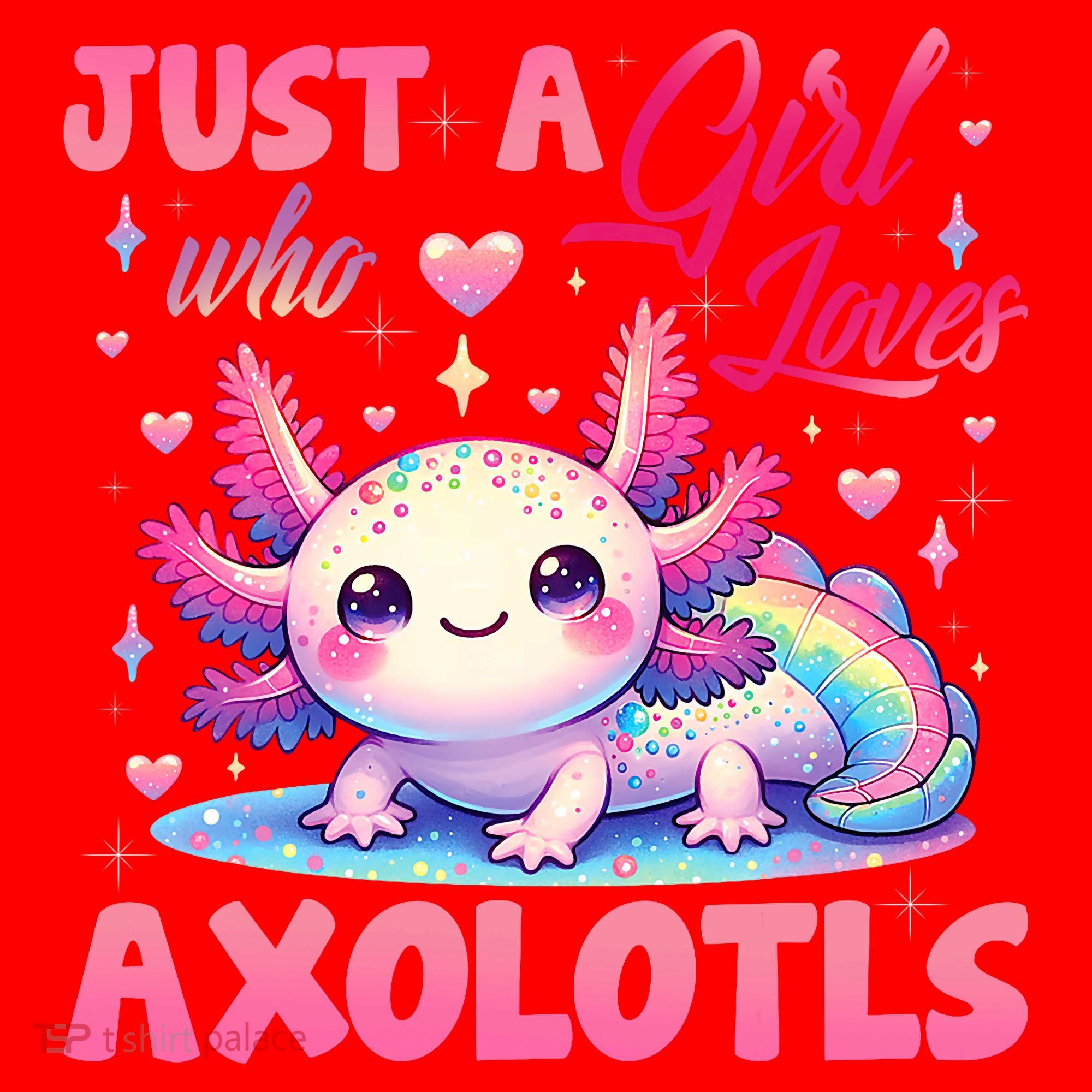 Cute Axolotl Just A Girl Who Loves Axolotls 2 Santa Hat