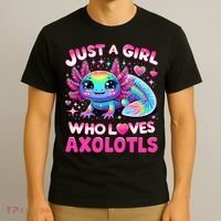 Cute Axolotl Just A Girl Who Loves Axolotls T-Shirt thumb 3