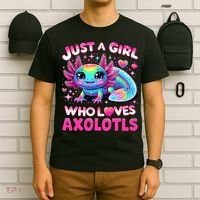 Cute Axolotl Just A Girl Who Loves Axolotls T-Shirt thumb 6