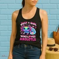 Cute Axolotl Just A Girl Who Loves Axolotls Women's Tank Top thumb 2