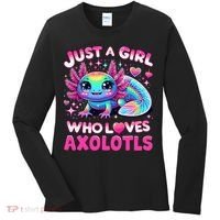 Cute Axolotl Just A Girl Who Loves Axolotls Women's Long Sleeve Shirt thumb 0