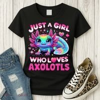 Cute Axolotl Just A Girl Who Loves Axolotls Women's T-Shirt thumb 3