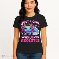 Cute Axolotl Just A Girl Who Loves Axolotls Women's T-Shirt thumb 4