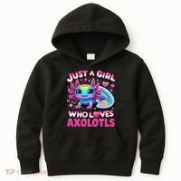 Cute Axolotl Just A Girl Who Loves Axolotls Kids Hoodie thumb 0