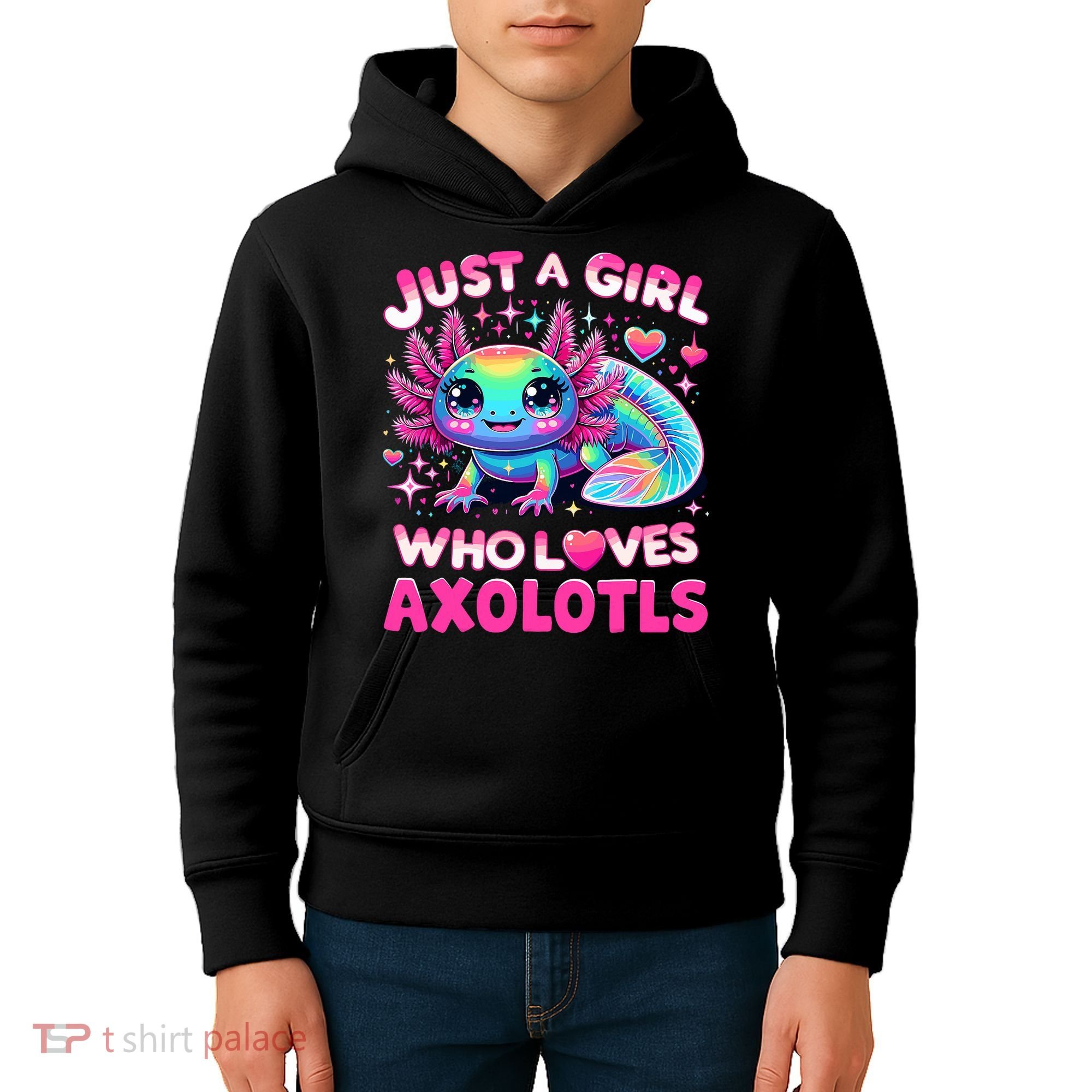 Cute Axolotl Just A Girl Who Loves Axolotls Kids Hoodie