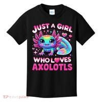 Cute Axolotl Just A Girl Who Loves Axolotls Kids T-Shirt thumb 0