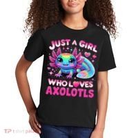 Cute Axolotl Just A Girl Who Loves Axolotls Kids T-Shirt thumb 2