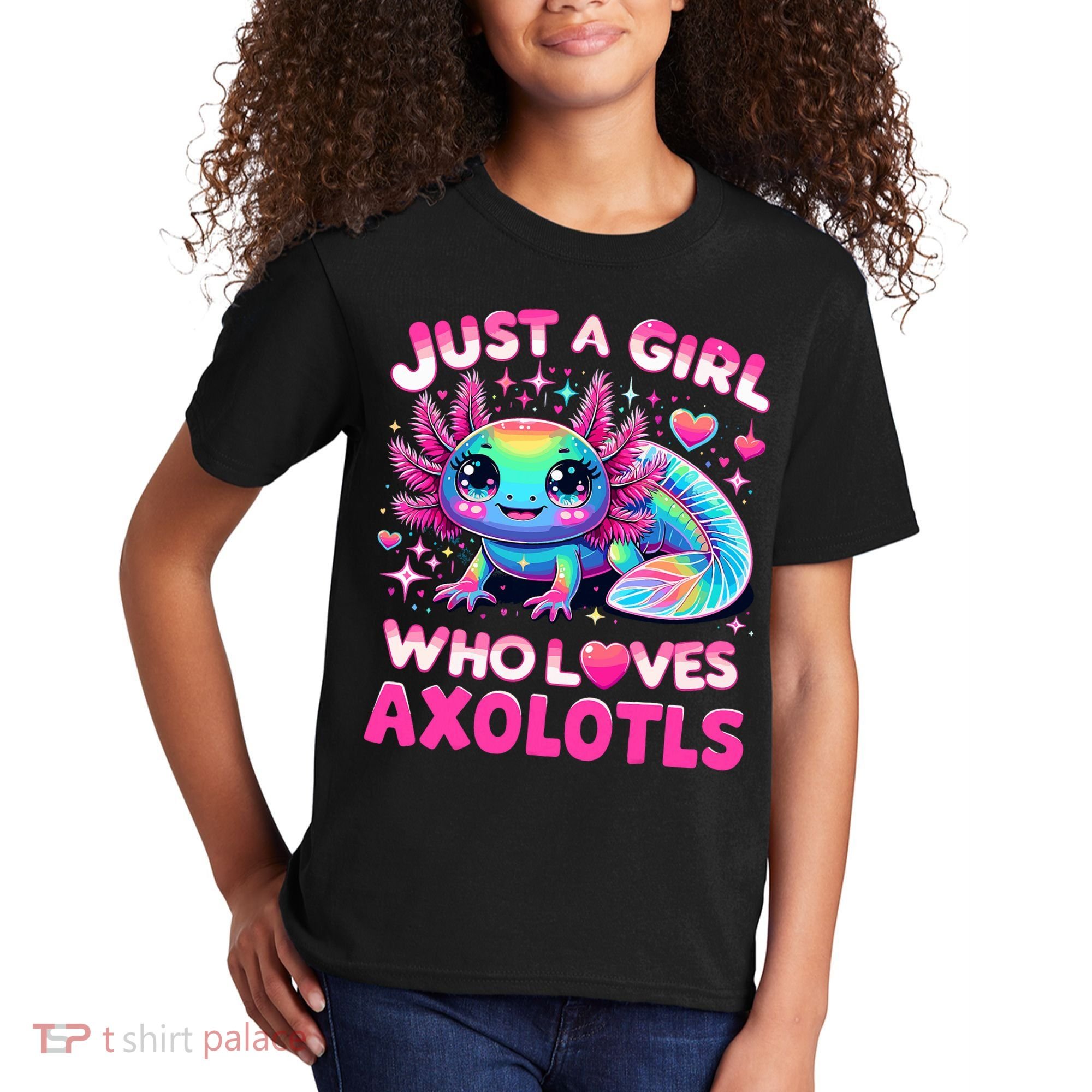 Cute Axolotl Just A Girl Who Loves Axolotls Kids T-Shirt