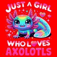 Cute Axolotl Just A Girl Who Loves Axolotls Santa Hat thumb 1