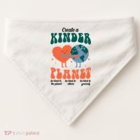 Create A Kinder Planet Earth Day Awareness Cute USA-Made Doggie Bandana thumb 0