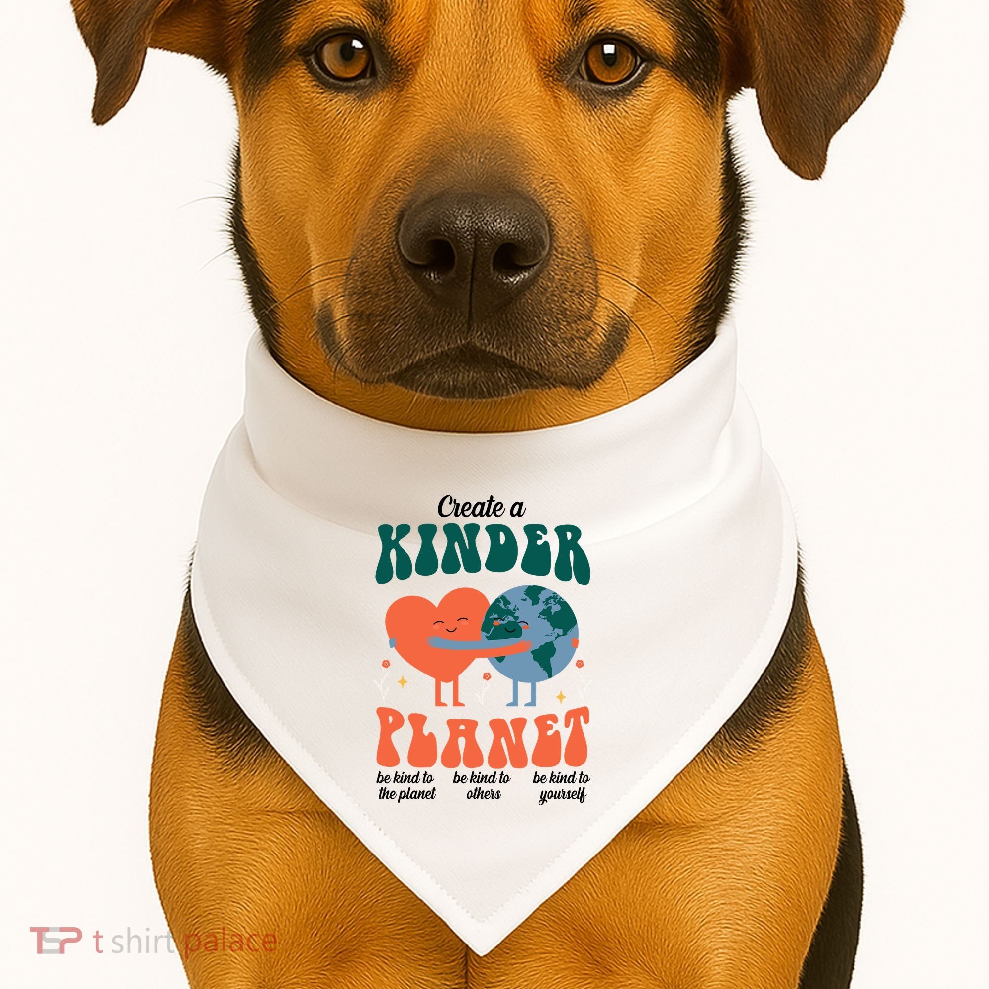 Create A Kinder Planet Earth Day Awareness Cute USA-Made Doggie Bandana