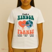Create A Kinder Planet Earth Day Awareness Cute T-Shirt thumb 4