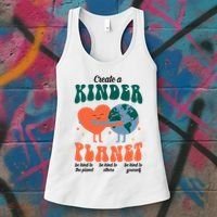 Create A Kinder Planet Earth Day Awareness Cute Women's Tank Top thumb 3