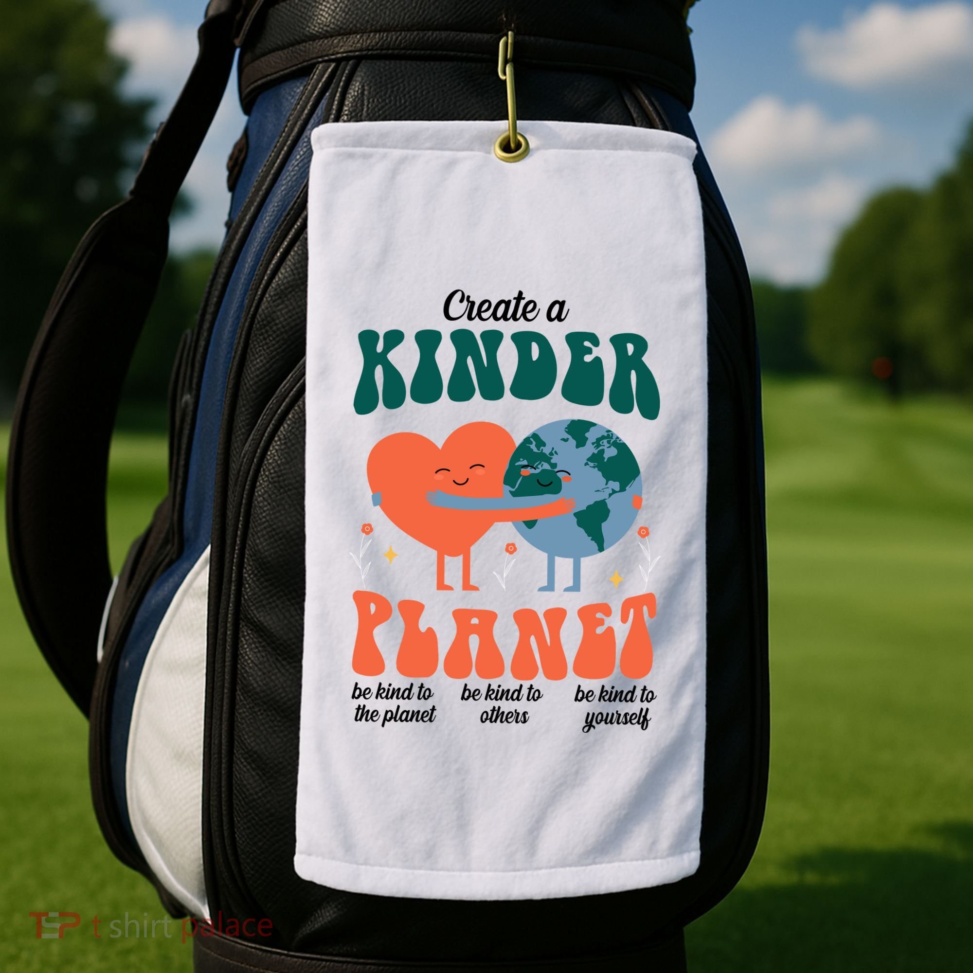 Create A Kinder Planet Earth Day Awareness Cute Golf Towel