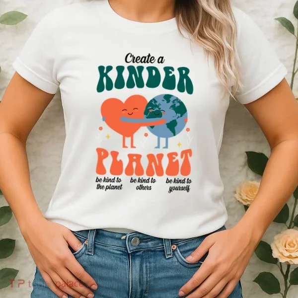 Create A Kinder Planet Earth Day Awareness Cute Women's T-Shirt