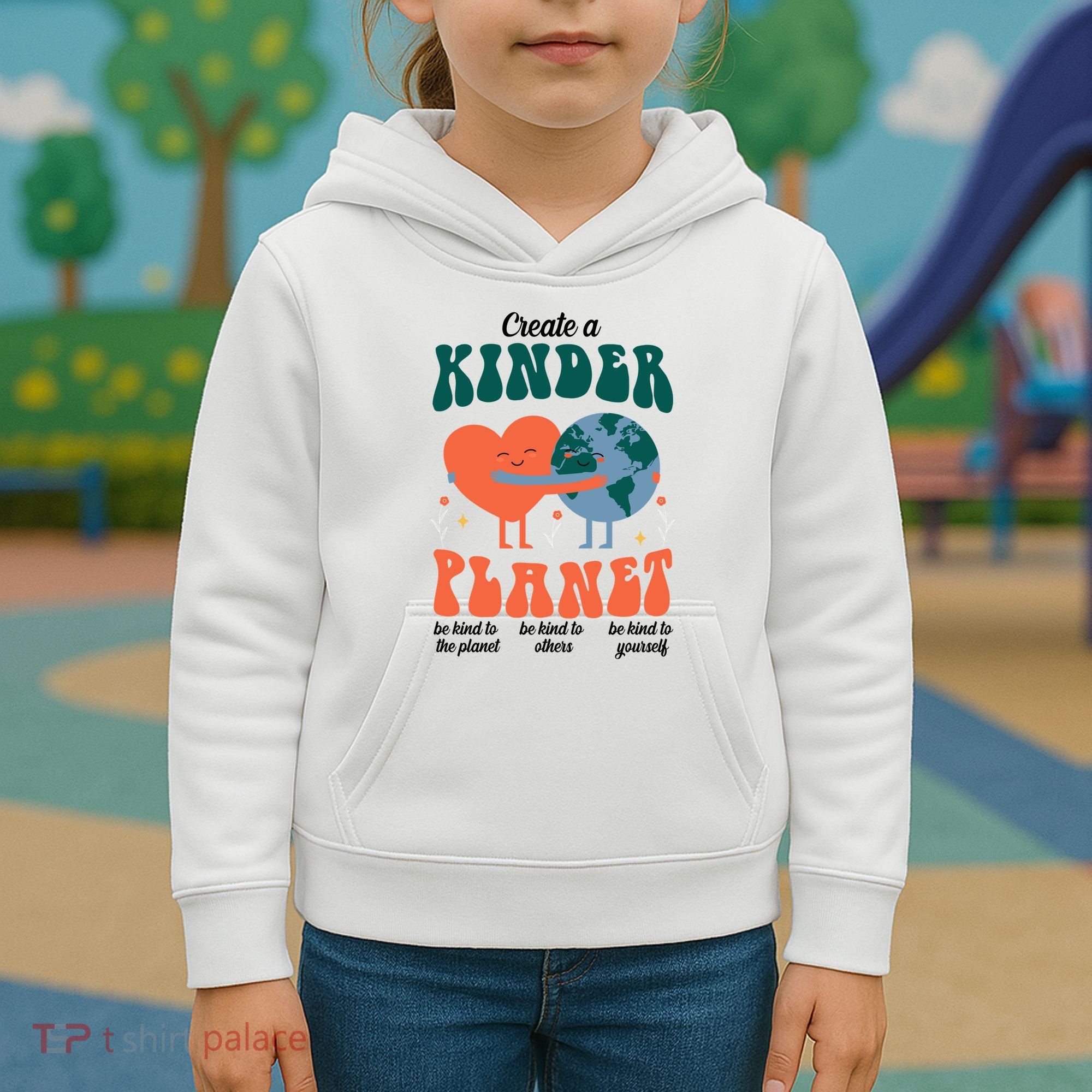 Create A Kinder Planet Earth Day Awareness Cute Kids Hoodie