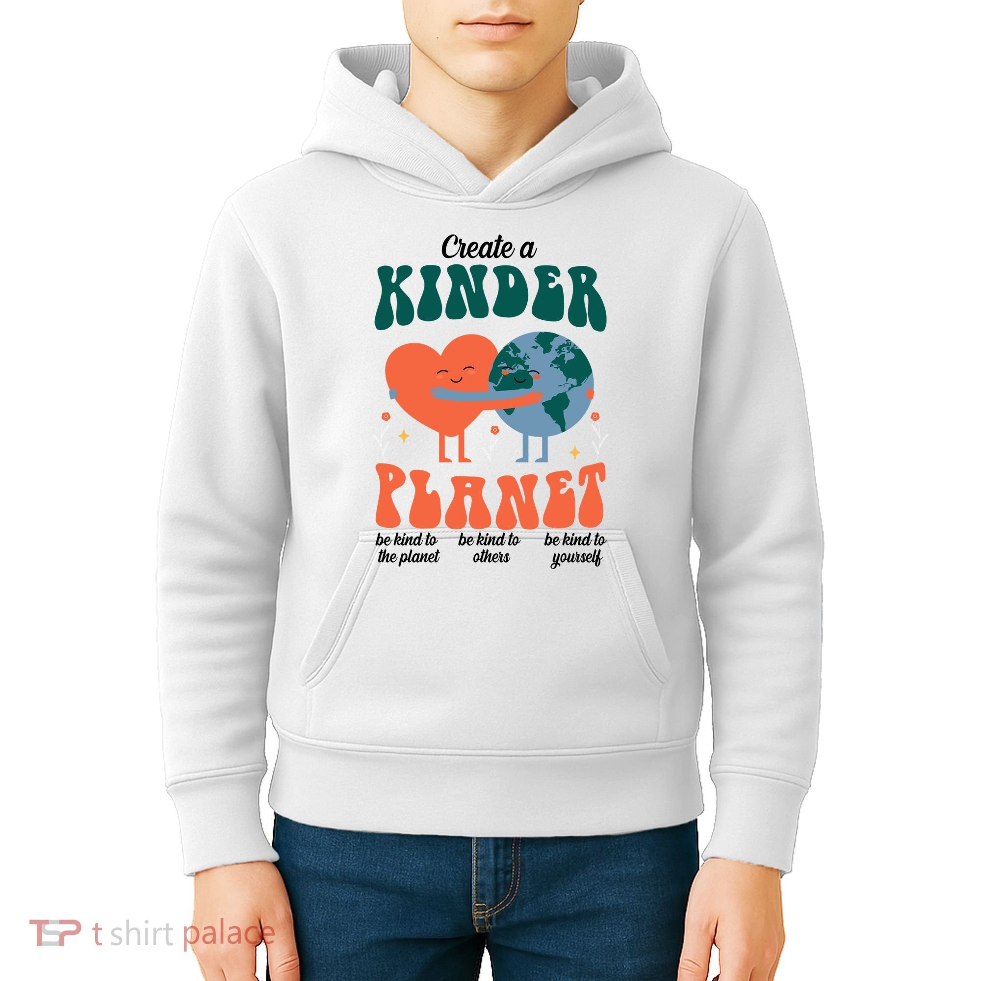 Create A Kinder Planet Earth Day Awareness Cute Kids Hoodie