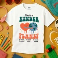 Create A Kinder Planet Earth Day Awareness Cute Kids T-Shirt thumb 3