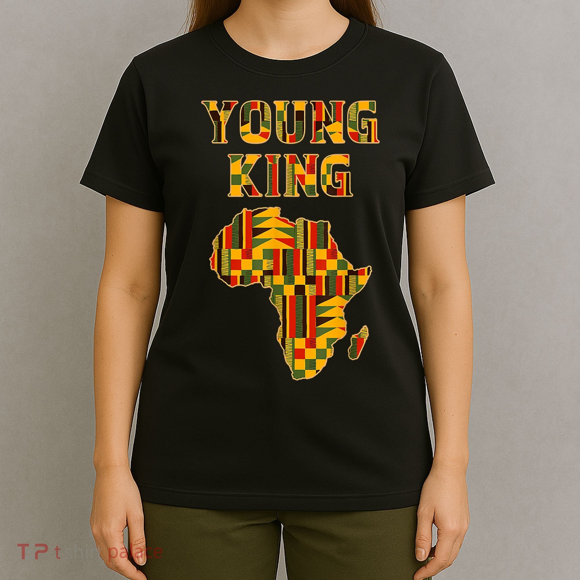 Cool African Kente Art Men Boys Kids African American Print T-Shirt